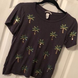 H&M Palm Tree Glitter Top 🌴